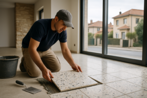 Pose de revêtement Terrazzo intérieur à La Viste