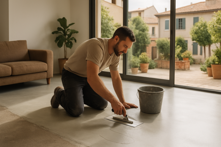 Application du béton ciré sur le sol à Sormiou