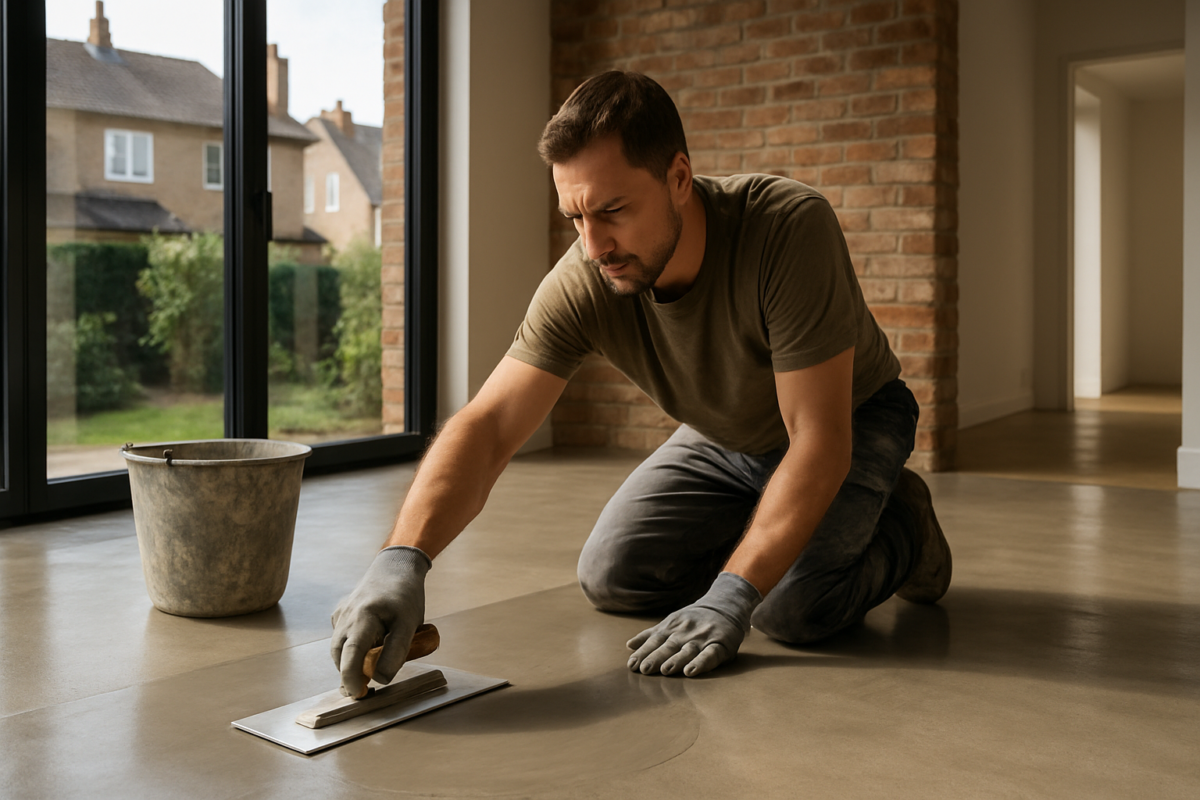 Lissage et finition du béton ciré à Périer